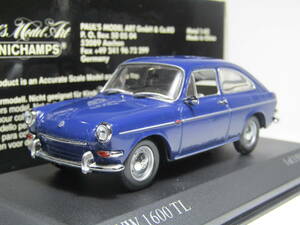 Volkswagen 1/43 VW FLAT4 フォルクス ワーゲン 1966 TypeⅢフォルクスワーゲン タイプ3 VW Type 3 Ⅲ ハッチバック 1600TL Minichamps製