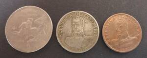 コロンビア　(Colombia)　旧貨幣　１９７７～１９８７年　硬貨　３枚　送料無料　