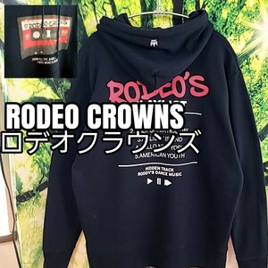 ロデオクラウンズ RODEO CROWNS バックプリント 濃紺 スウェットパーカー プルオーバーパーカー スウェット パーカー 長袖