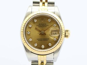 【 ロレックス ROLEX 】 腕時計 69173Ｇ デイトジャスト E番 1990-91年 26mm K18YG/SS 10Pダイヤ 自動巻 レディース □新着 2590-0