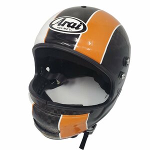 Arai アライ 競艇 ボートレース カーボンヘルメット サイズS 55-56cm 　ヘルメット　　AH-1010RC　オレンジホワイトストライプ