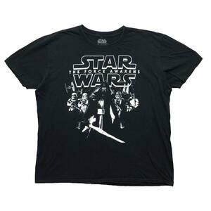 【980円スタート】USA古着 半袖 Tシャツ STARWARS 映画 スターウォーズ フォースの覚醒 カイロレン ストームトルーパー 黒 メンズXL BA1437