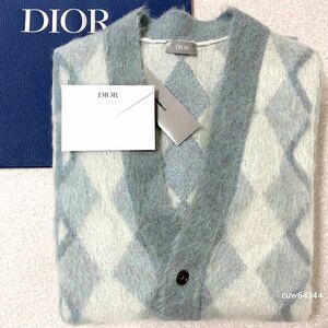 国内正規品 新品未使用 XL 22新作 DIOR ディオール オム モヘア ニット カーディガン CDダイヤモンド オーバーサイズ タグ・レシート