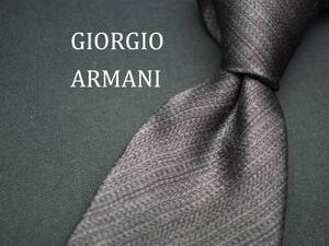 美品【GIORGIO ARMANI ジョルジオアルマーニ】 C1666 ダークグレー SILK ブランド ネクタイ 古着 良品