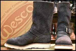 【8.5D 箱付 良品 14年】WESCO ウエスコ カスタムボス ネイビーラフアウト 11インチハイト ビブラム 紺 スエード ブーツ BOSS HOPESMORE