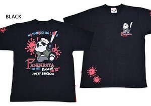 ホッケーマスク半袖Tシャツ◆PANDIESTA JAPAN ブラックMサイズ 554850 パンディエスタジャパン パンダ 刺繍