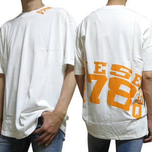 新品 直輸入 DIESEL 発泡プリント ルーズフィット 半袖Ｔシャツ T-WASH-G9 ホワイト Sサイズ A08667 ややオーバーサイズ