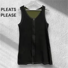 PLEATS PLEASE タンクトップ　ノースリーブ　チャック付き