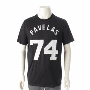 【ジバンシィ】GIVENCHY　リカルドティッシ期 14SS ナンバリング Tシャツ レザーパッチ FAVELAS ブラック XS 【中古】【正規品保証】192833