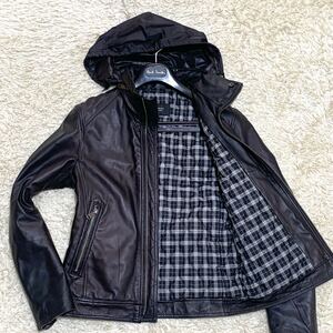 極美品●バーバリーブラックレーベル ラムレザー ライダース ジャケット ノバチェック キルティング 2way 羊革 BURBERRY BLACK LABEL 1円