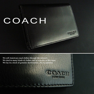 1360新品★COACH コーチ★MENS 本革2折財布★黒★F74455★MENS