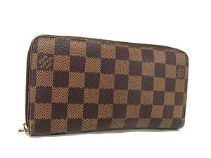 1円 LOUIS VUITTON ルイヴィトン N60015 ダミエ ジッピーウォレット ラウンドファスナー 長財布 ウォレット ブラウン系 FG3565