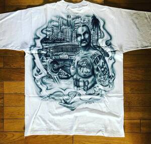 注)値引き不可　　希少 １点物　中古品　エアブラシ Tシャツ　アデュース(ADUCE）ミューラル　LOWRIDER HIPHOP チカノ ギャング インパラ