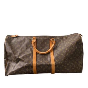 1円 LOUIS VUITTON ルイヴィトン M41424 モノグラム キーポル55 ボストン ハンドバッグ トラベルバッグ 旅行かばん ブラウン系 d209