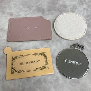 #M12405　コンパクトミラー　携帯用　CLINIQUE　JILLSTUART　ケース付き