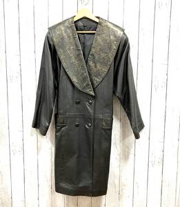 USED/80s〜90s/その他 コート /lpamb Skin Leather Coat/ ブラック／サイズF