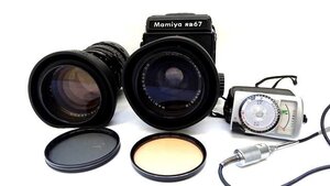 動作確認済み マミヤ Ｍamiya RB67 PRO SEKOR ◆ 一式セット 中判 フィルムカメラ 250mm f4.5 90mm f3.8 他付属品有 □ ヴィンテージ 6G