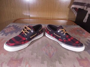 ★■SPERRY■トップサイダー■ウールチェック柄デッキシューズUS9.5M■27.5cm