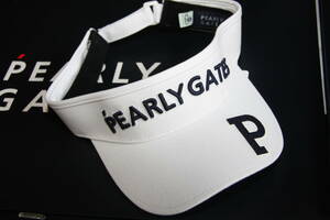 ★正規品★パーリーゲイツ PEARLY GATES★大人気 リサイクルツイン サンバイザー★サイズ調整可能★ユニセックス★ホワイト★