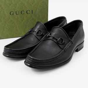 【定価14.2万円】美品 グッチ GUCCI ホースビット ローファー 黒 ブラック レディース モカシン オールブラック 102632 黒ホースビット