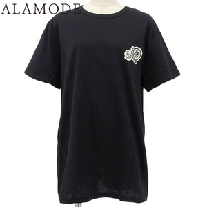 MONCLER(モンクレール) MAGLIA Tシャツ トップス アパレル 半袖 ダブルワッペン XL コットン ブラック黒 メンズ 40802114173【アラモード】