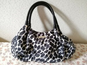 【USED】kate spade ケイトスペード ハンドバッグ★ヒョウ柄 エナメル 一部難あり