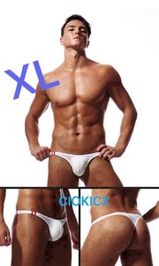 新品　メンズ CIOKICX XLサイズ 触り心地超いい　ホワイト　Tバック　ビキニ ブリーフ パンツ ショーツ エロセクシー ストレッチ タンガ