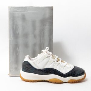 【1円スタート】NIKE ナイキ AIR JORDAN 11 RETRO エアジョーダン 834008 スニーカー シューズ 24cm ホワイト スネーク柄 レザー 合成皮革