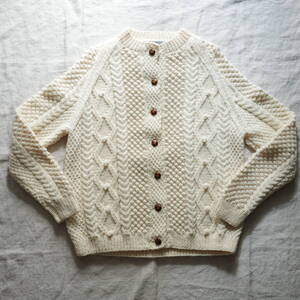 Glendalough Irish handmade fisherman cardigan Lサイズ相当 フィッシャーマン アランニット カーディガン