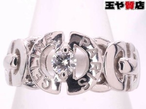 セリーヌ 美品 ダイヤ0.09ct デザインリング 11号強 pt900 プラチナ