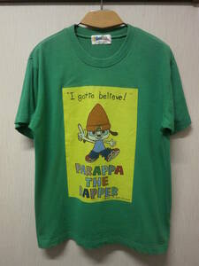 【鬼レア】当時物 パラッパラッパー Tシャツ L グリーン 緑 公式 プリント 半袖 メンズ ユニセックス T-shirt Parappa The Rapper green