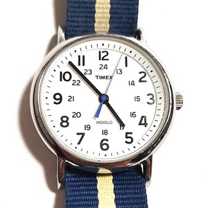 動作品 TIMEX タイメックス INDIGLO インディグロ バックライト点灯 電池交換済 クォーツ アナログ メンズ腕時計 稼働品 Q271