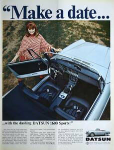 稀少！1966年ダットサン広告/Datsun1600 Sports/フェアレディ/日産自動車/昭和レトロ/旧車/Z