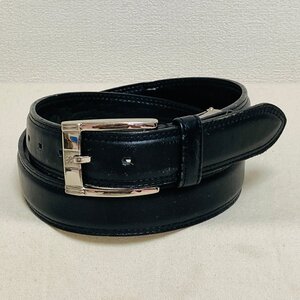 Elegance SA PARIS　シルバー バックル　LEATHER/本革 レザー ベルト　ブラック/黒