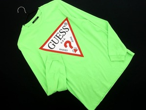 GUESS ゲス ロゴ Tシャツ sizeL/黄緑 ■◇ ☆ elb3 メンズ