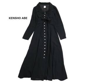 ヴィンテージ KENSHO ABE ケンショウアベ 素敵 フロントリボン ロングマキシデザインワンピース