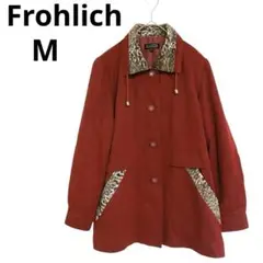 Frohlich スエード風 ジャケット ダークレッド　ミセス　美品　秋冬