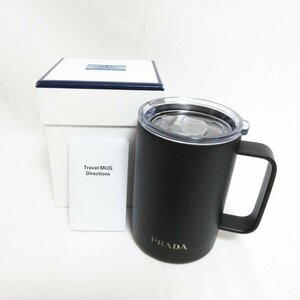 未使用 PRADA プラダ TRAVEL MUG 保温マグカップ ステンレスマグカップ OO2001 470ml ブラック ◆