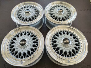 pcd 4×100 16inch BBS RS 6 1/2J×16H2ET43 4本 センターキャップロータイプ4枚 リバレルpcd加工中古品 カスタム軽 コンパクトカーなどに 