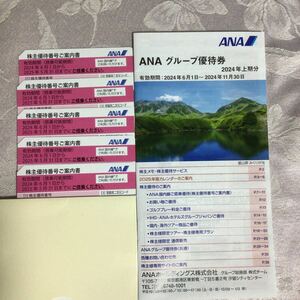 最新　ANA　株主優待券　５枚　グループ優待券　1冊　全日空　有効期間　2024年6月１日～2025年5月31日即決有