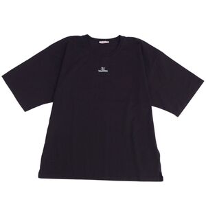 美品 ヴァレンティノ VALENTINO Tシャツ カットソー 半袖 ショートスリーブ ロゴプリント トップス メンズ 3XL ブラック cf01me-rm05f08344