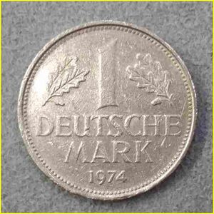 【ドイツ 1マルク 硬貨/1974年】 1 MARK/イーグル/旧硬貨 /西ドイツ/コイン/古銭