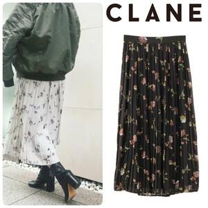 松本恵奈さん着用 新品 CLANE クラネ FALL FLOWER PLEATS SKIRT フラワー プリーツ スカート 定価20,900円