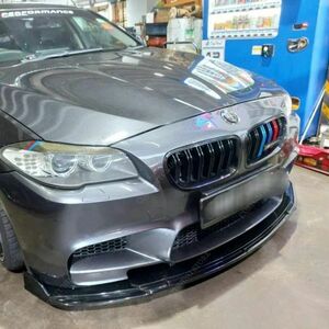 【送料無料】 フロントバンパー リップスポイラー 未塗装 ブラック BMW 5シリーズ F10 F11 M5 Mスポーツ 2010-2017 フロント リップ