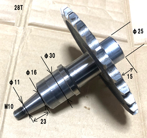 ホンダ　リダクション　ギヤ　28T　シャフト　チェーン　減速