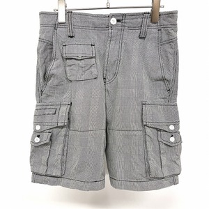 ディーゼル DIESEL テーパードカーゴショーツ ショートパンツ ハーフパンツ グレンチェック 綿100% 28 ブラック×ホワイト 黒×白 メンズ