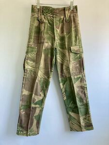 60s 70s Vintage military RHODESIAN ARMY Brushstroke Trousers レア ヴィンテージ ローデシア軍 ブラッシュストロークカモ カーゴパンツ