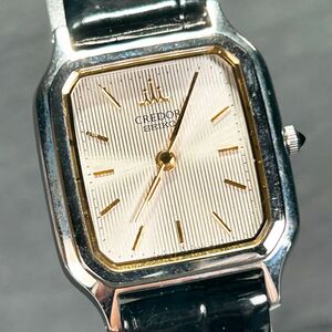 美品 SEIKO セイコー CREDOR クレドール 4J81-5020 腕時計 クオーツ アナログ シルバー ゴールド ステンレススチール 新品電池交換済み