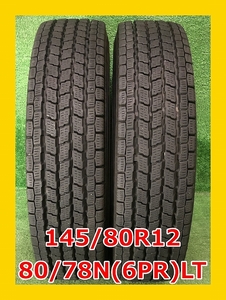 ★2018年製 145/80R12 80/78N(6PR) LT YOKOHAMA ice GUARD iG91 中古 スタッドレスタイヤ 2本 12インチ★