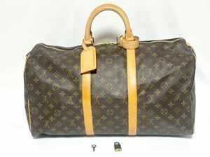 LOUIS VUITTON ルイヴィトン モノグラム キーポル50 ボストンバッグ トラベルバッグ ブラウン系 旅行 バッグ 鍵 錠付き FL0020